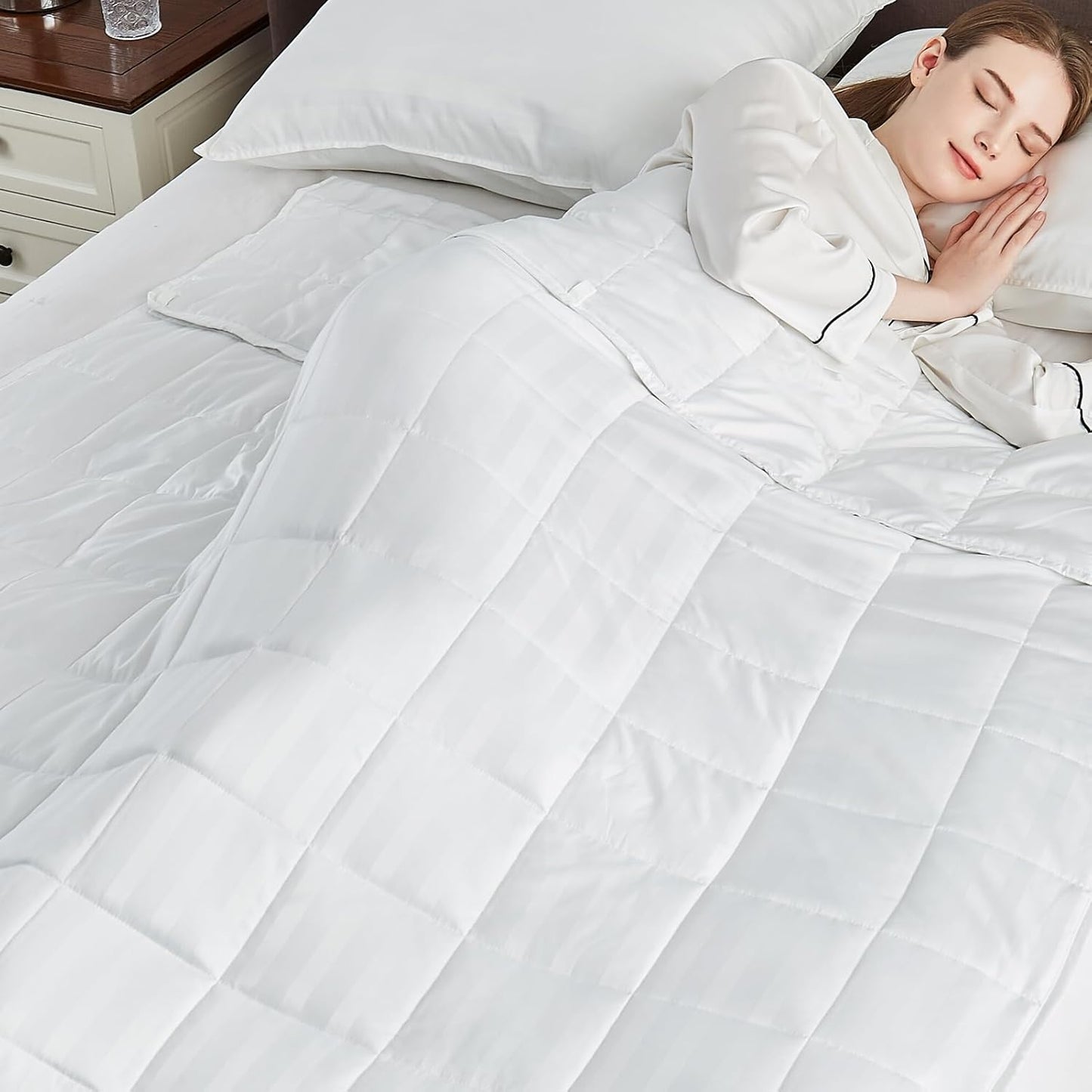 Weighted Blanket Kids (40"x60" 10lbs),Ultra Soft and Cozy Cooling Weighted Blanket Kids,Heavy Blanket with Machine Washable Soft Blanket, White