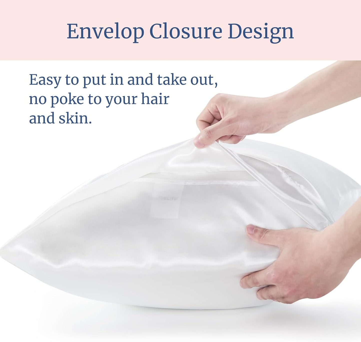 BEDELITE Satin Pillowcase for Hair and Skin, Super Soft Similar to Silk Pillow Cases 4 Pack with Envelope Closure, Cooling Pillowcases for Women Men (20"x40" King Size, White)