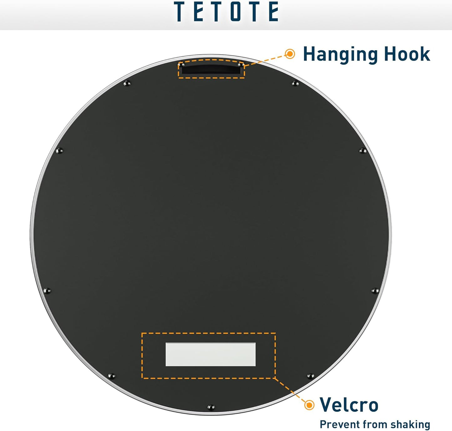 TETOTE Silver Round Mirror for Bathroom, 30 Inch Modern Circle Mirrors, Wall Mounted Brushed Silver Metal Framed Entryway Decorative Farmhouse Vanity Mirror