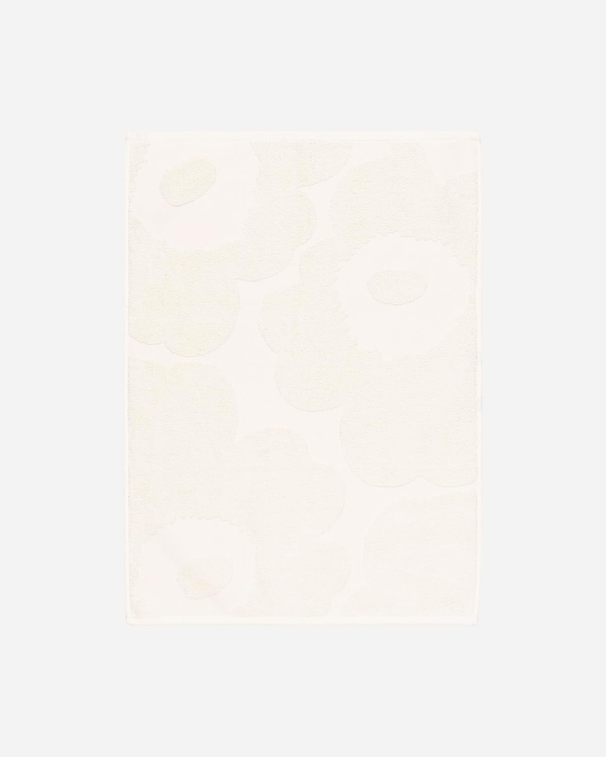 MARIMEKKO Unikko Terry Cotton Hand Towel (Ivory) – Floral Patterned Hand Towels – 28 in x 20 in
