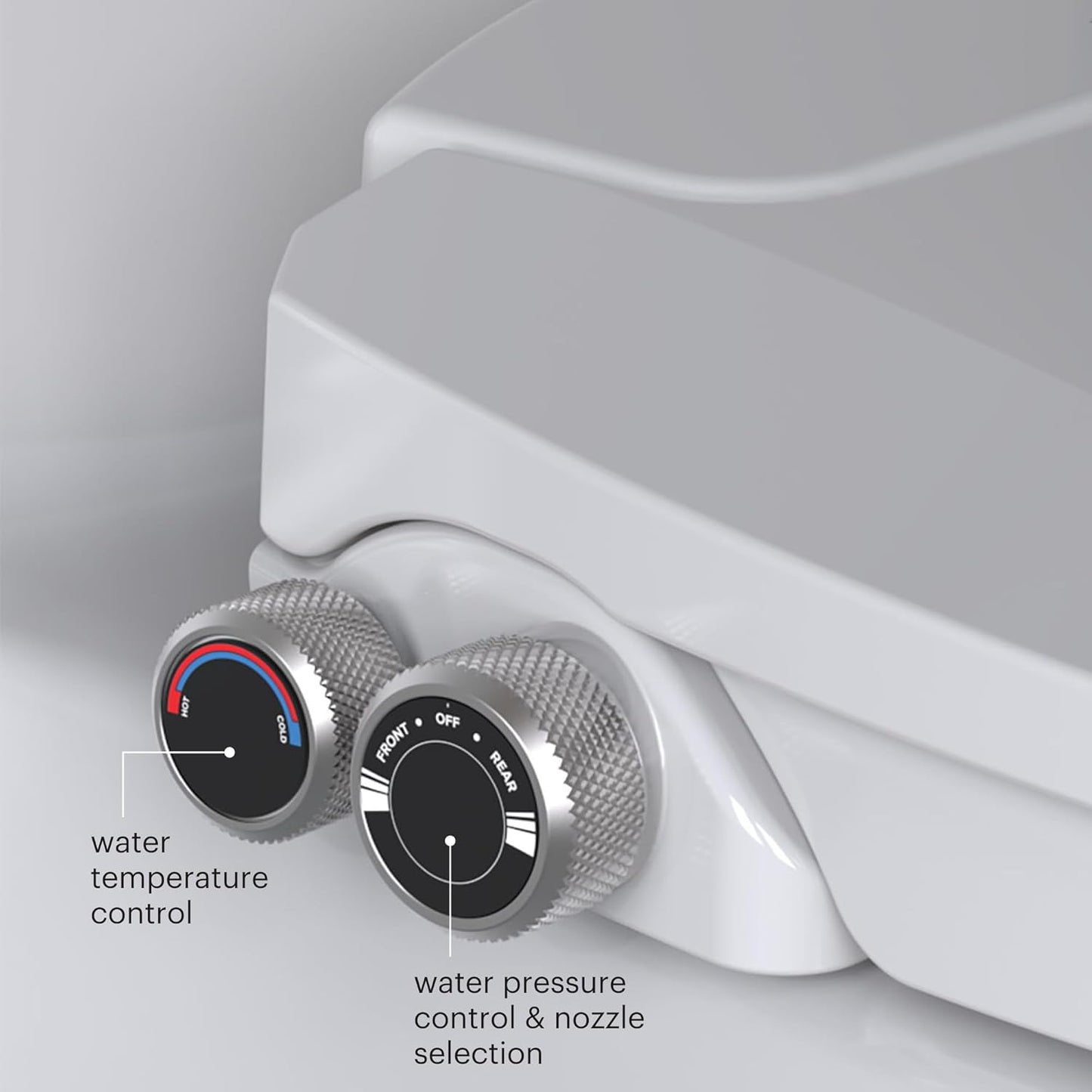 Brondell Swash Bidet Toilet Seat, Non-Electric, Dual Temperature, Fits Round Toilets, White – Dual Nozzle System – with Easy Installation