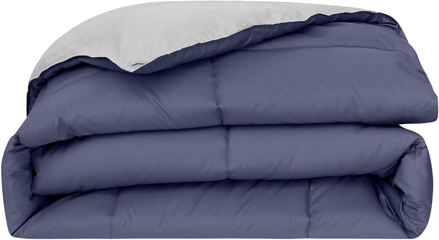 Modern Threads Down Alternative Reversible Comforter Deep Blue/Silver Twin