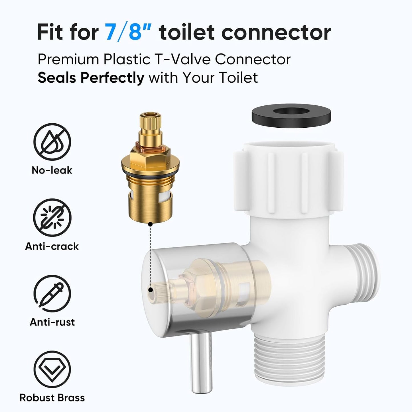 Arofa Handheld Toilet Bidet Sprayer for Toilet-Adjustable Water Pressure Control with Bidet Hose for Feminine Wash, Stainless Steel Jet Spray Cloth Diaper for Baby Wash - White/Brushed Nickel