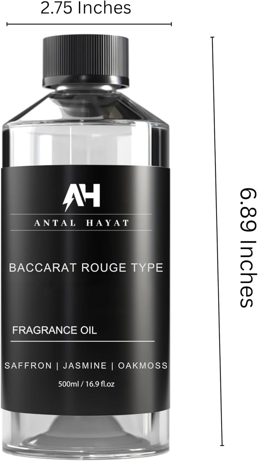 Baccarat Rouge 540 Diffuser Oil 500mL - Home Luxury Scents Refill - Antal Hayat Diffuser Oil - Luxury Hotel Inspired Aromatherapy - Baccarat Rouge Fragrance for Home - Inspired by Baccarat Perfume
