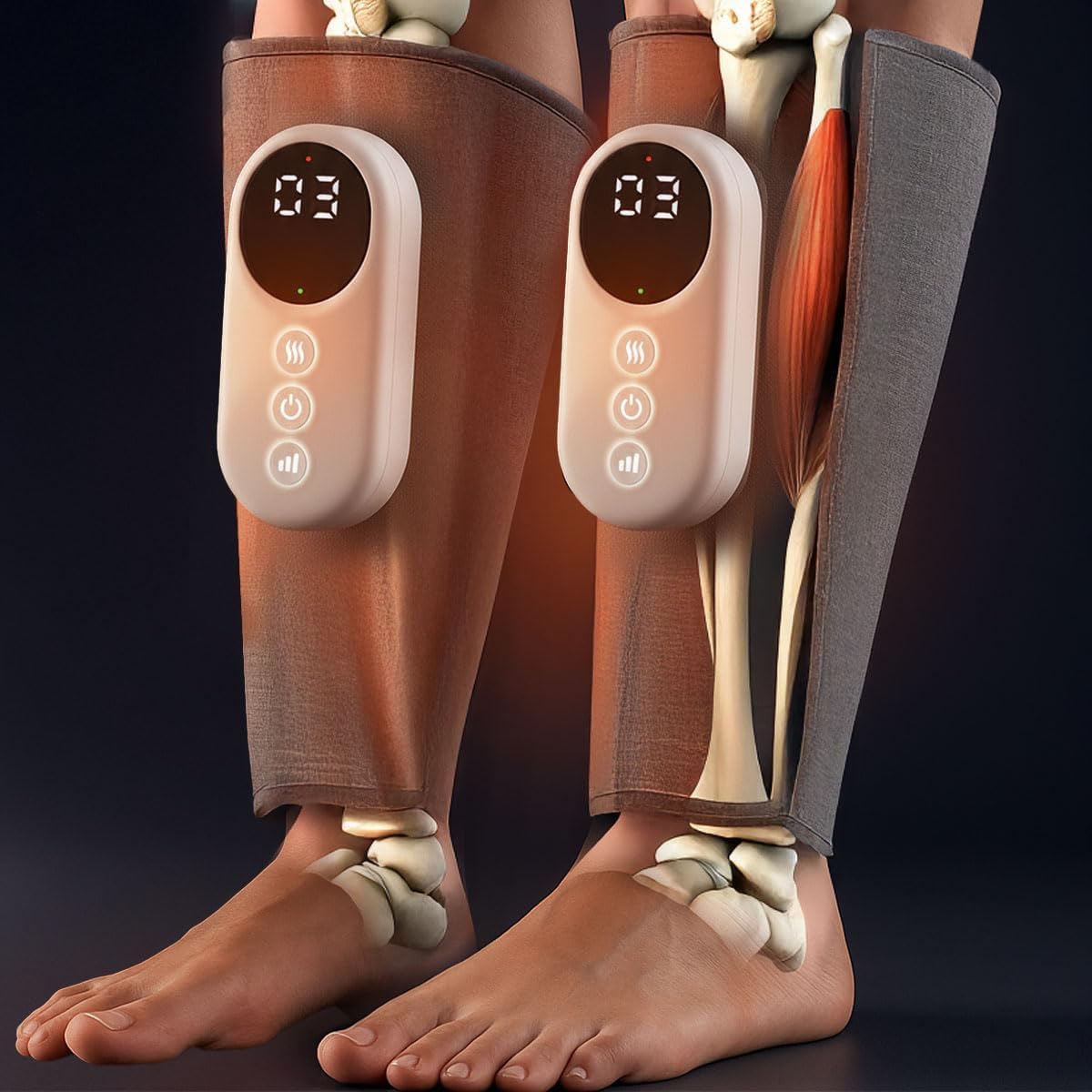 RejuvaFlow 3-in1 Leg Massager – The Official Triple Method Calf Massager – Adjustable Calf Massager for Everyday Comfort & Relaxation - Single Pack