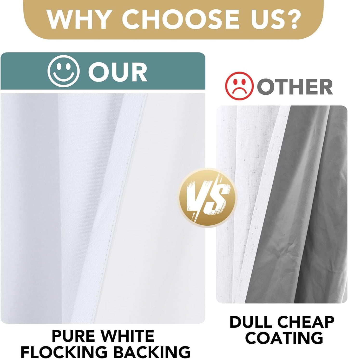 H.VERSAILTEX White Linen Blackout Curtains Durable Thick Textured Linen Look 100% Blackout Patio Door Curtain Anti Rust Grommet Extra Wide Sliding Door Curtain Panel, W100 x L108 inch- Bright White