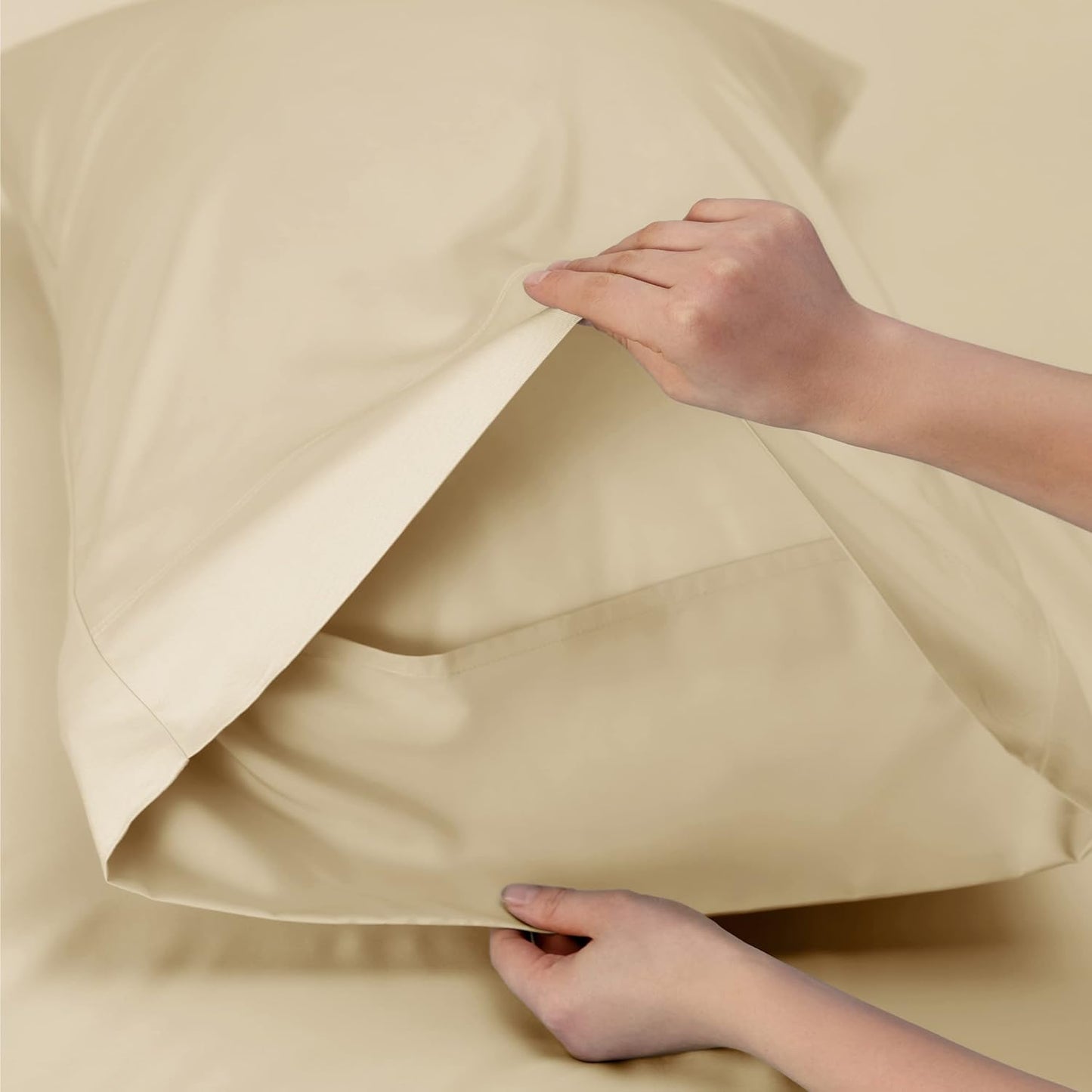 Bedsure Cooling Sheets Twin XL, Rayon Derived from Bamboo, Breathable & Soft Twin XL Sheet Sets, Deep Pocket Up to 16", Hotel Luxury Silky Dorm Bedding for Hot Sleepers, Alabaster Gleam