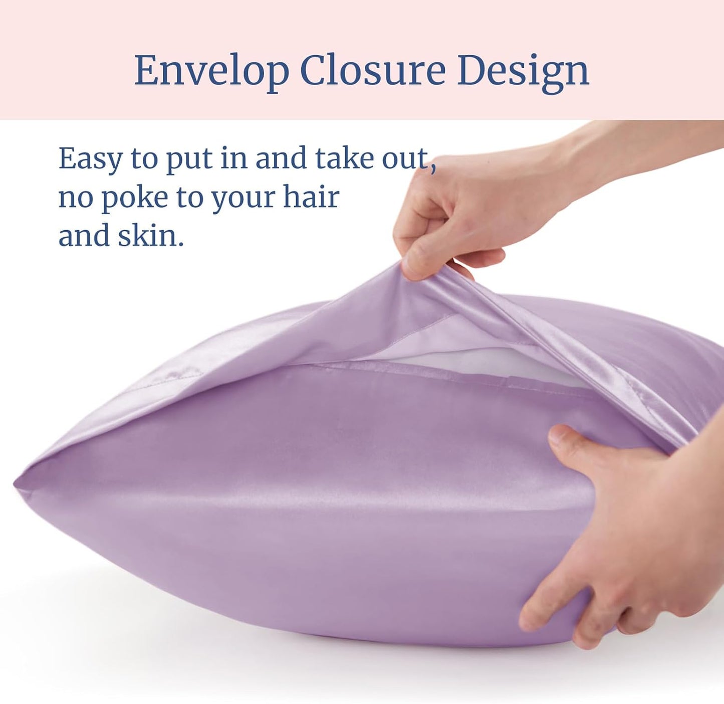 BEDELITE Satin Pillowcase for Hair and Skin, Super Soft Similar to Silk Pillow Cases 4 Pack with Envelope Closure, Cooling Pillowcases for Women Men (20"x30" Queen Size, Lavender)