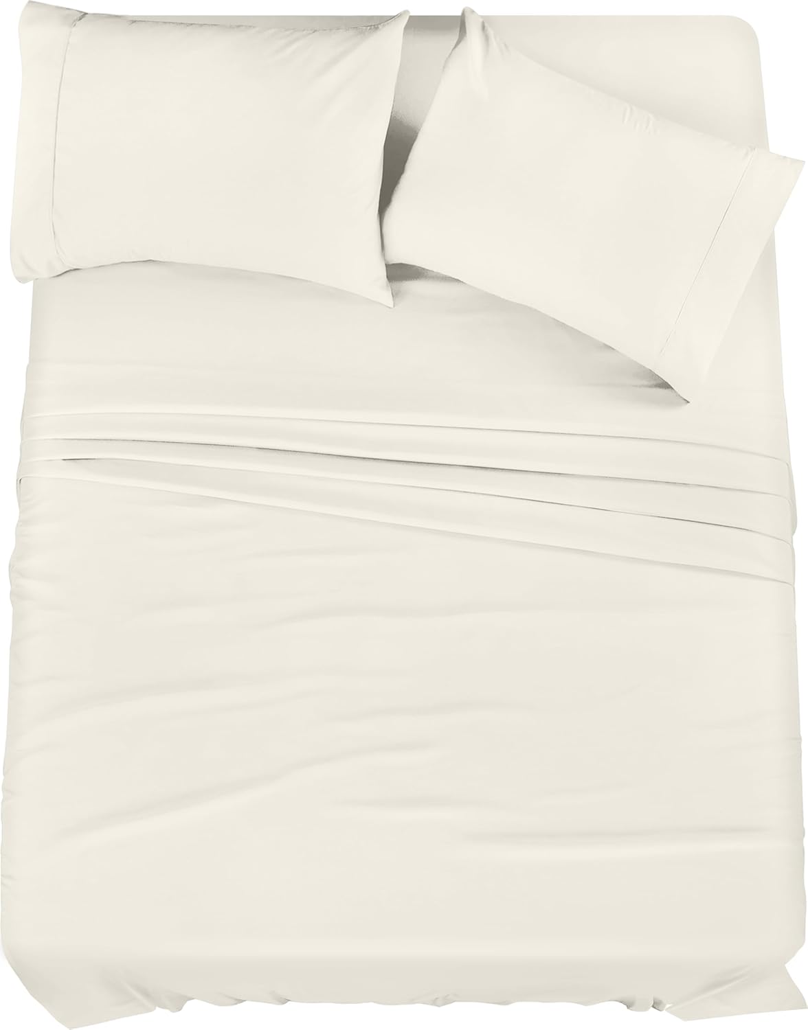 Utopia Bedding King Sheet Set – 4 Piece Bed Sheets for King Size Bed, Soft and Breathable Microfiber, Includes 1 Fitted Sheet, 1 Flat Sheet and 2 Pillowcases (Ivory)
