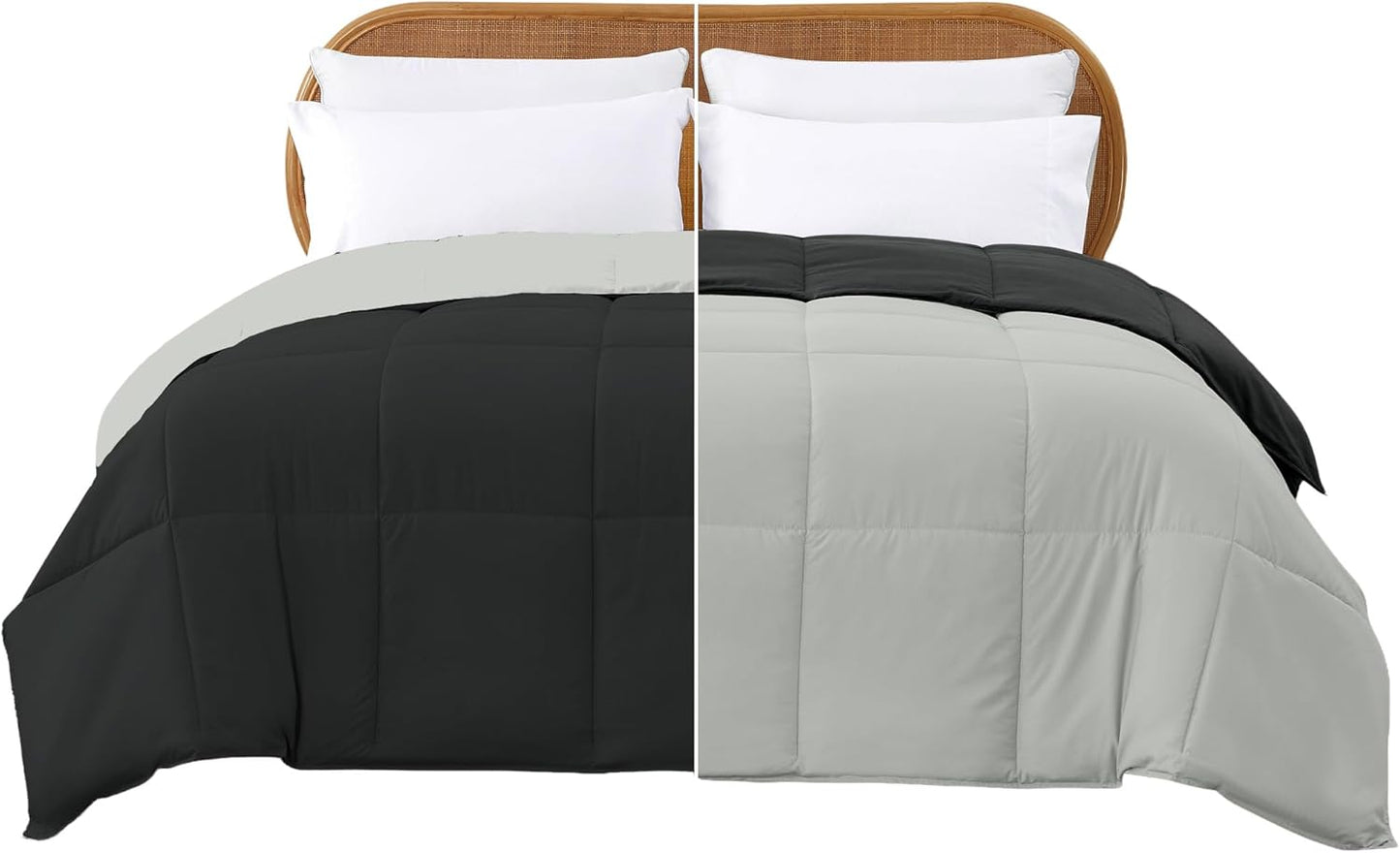 Modern Threads Down Alternative Reversible Comforter Black/Silver King