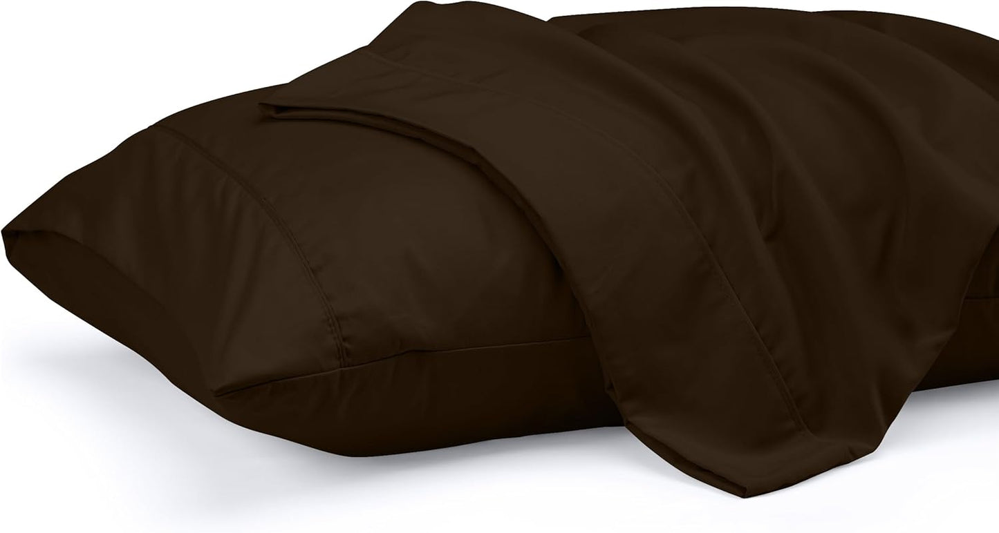 Pillow Covers by Utopia Bedding - Queen Size 2-Pack – Soft Brushed Microfiber – Perfect for Hospitals, Hotels, Guest Rooms – Oeko-TEX Certified, 20x30 Inches (Brown)