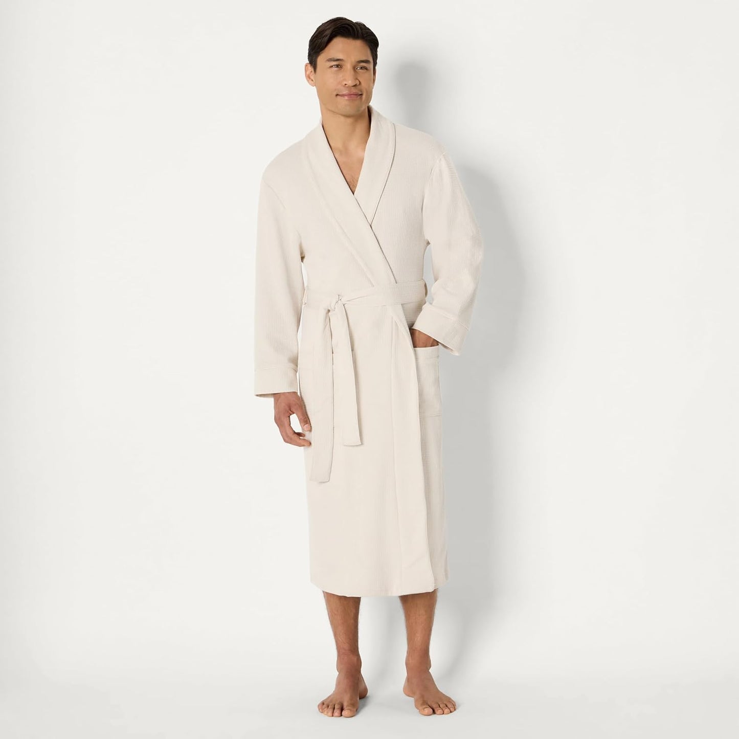 Amazon Essentials Mens Lightweight Waffle Bathrobe (Available in Big & Tall)