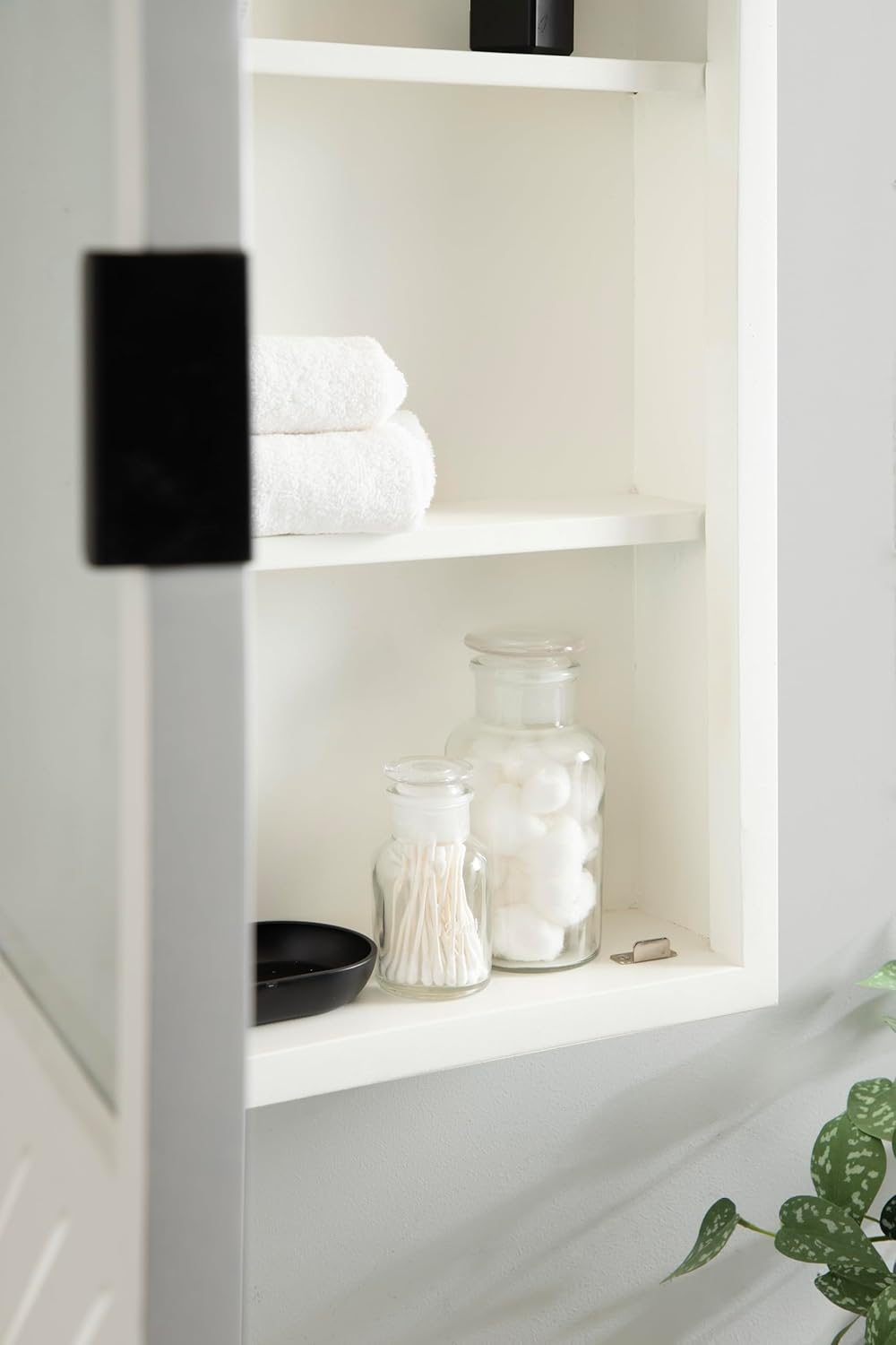 Kate and Laurel Mezzeta Decorative Modern Rectangle Bathroom Cabinet with Mirror, 20 x 5 x 30, White, Wooden Bathroom Mirror with Storage for Bath Medicine Cabinet or Over-The-Toilet Storage Option