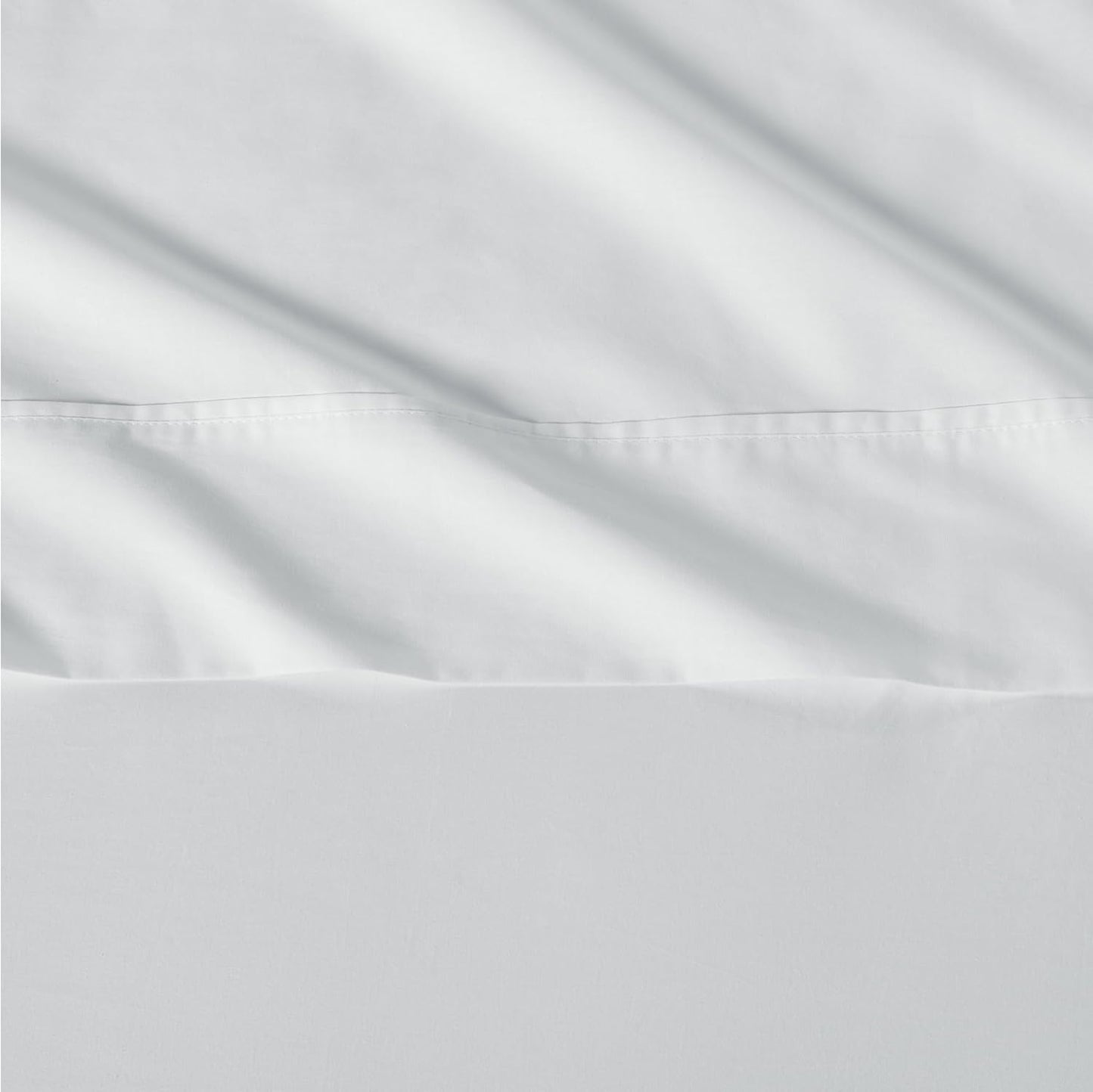 Amazon Basics Soft Organic Cotton Sheet Set with 2-Pieces Pillowcase, White, King
