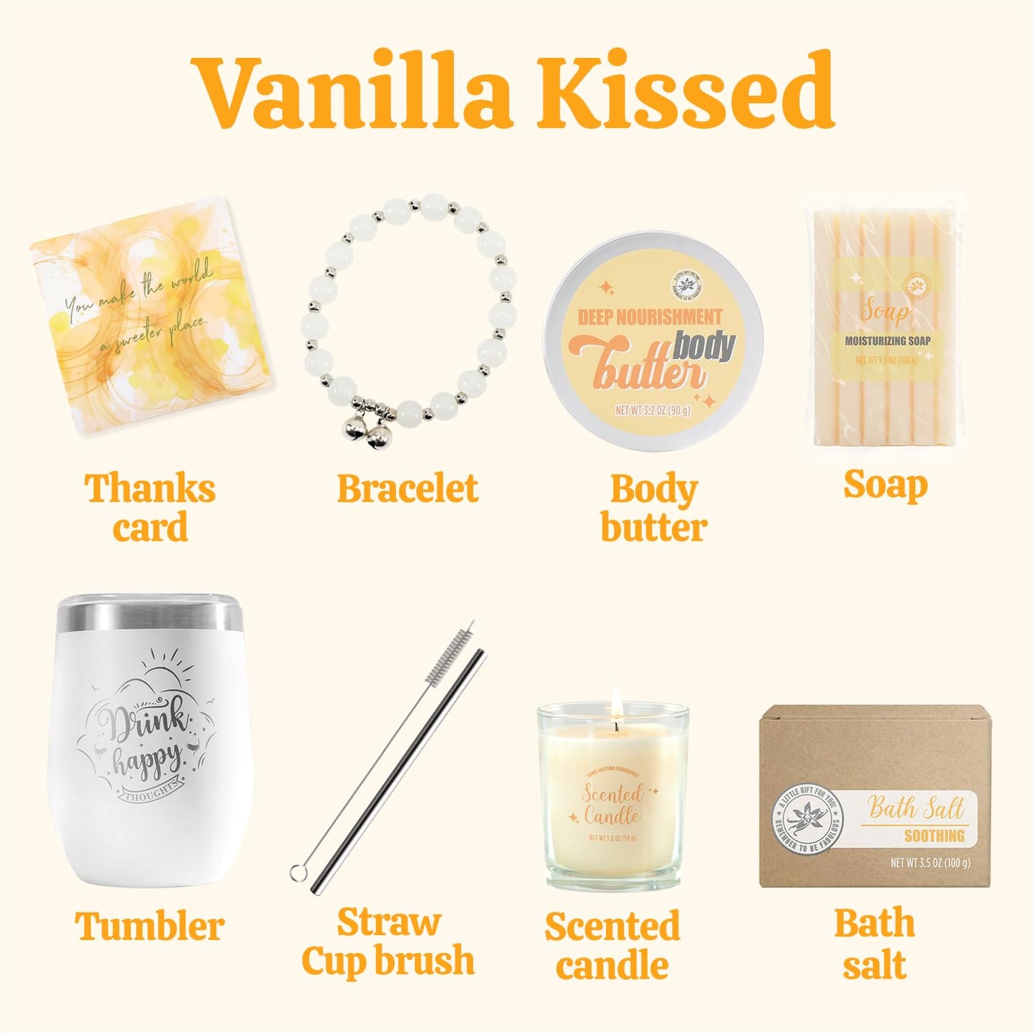 Gifts for Women BODY & EARTH Birthday Gift Sets, Vanilla Bath Set Spa Gifts for Women, 6pcs Womens Gift Vanilla Spa Kit for Christmas