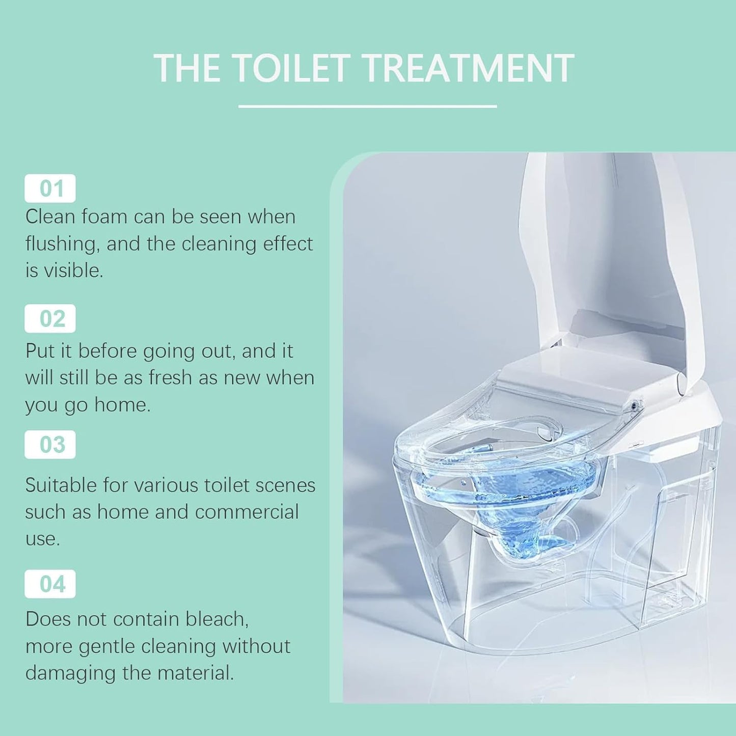 Toilet Cleaner, Automatic Toilet Cleaner for Continuous Cleaning, Long-Lasting, No-Scrub Action – Helps Reduce Hard Water Stains & Odor in the Bowl