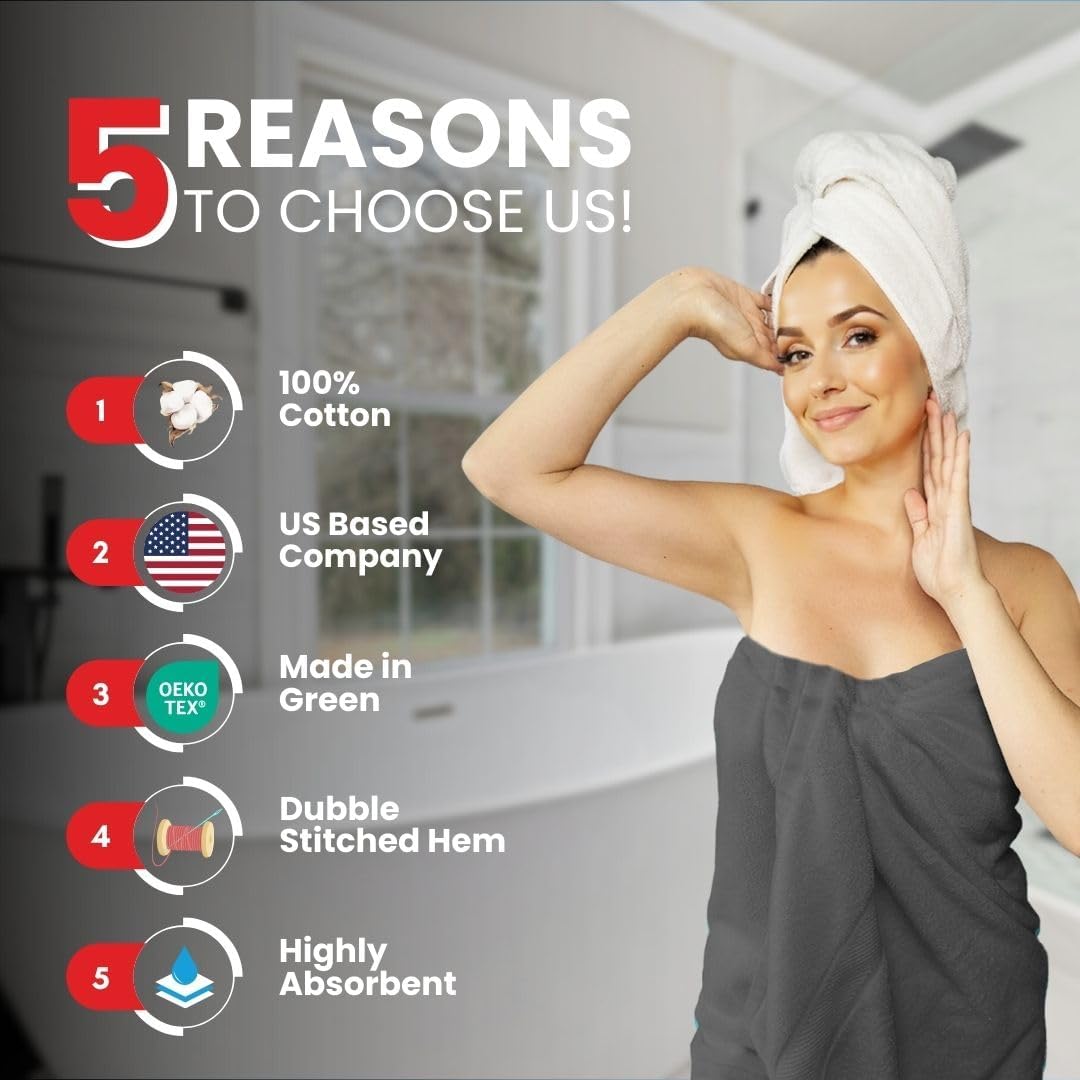 Infinitee Xclusives – Luxury Bath Sheets Towels – 1 Pack 600 GSM (35X70 Inches) – 100% Ring Spun Cotton Large Bath Towels for Bathroom (Shadow Grey, Bath Sheets - Pack 1)