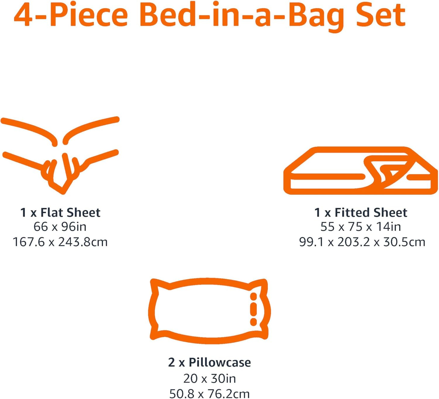 Amazon Basics Lightweight Microfiber 4-Piece Bed Sheet Set, Aqua, Printed, Full