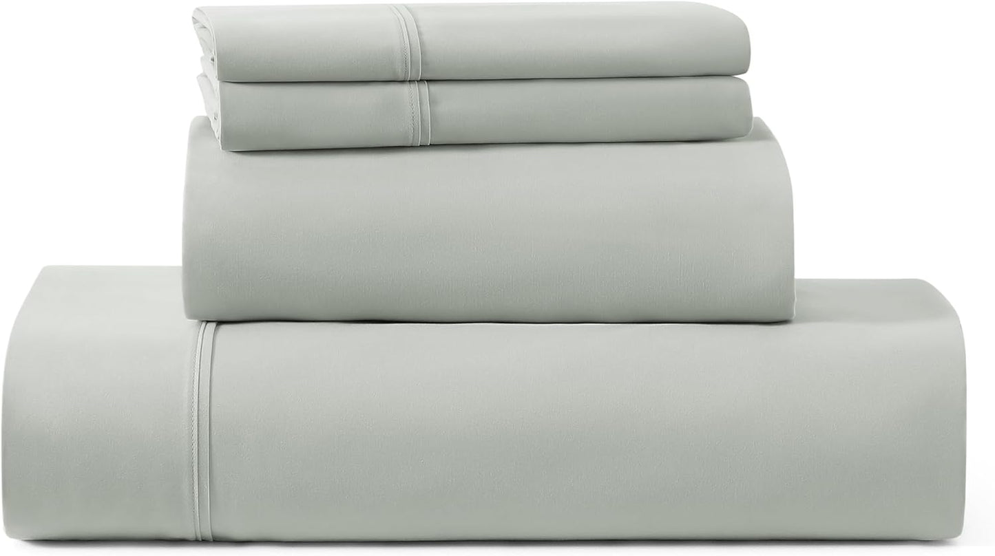 UGG Cali King Sheet Set 4-Piece Luxury Cooling Sheets Deep Pockets Premium Bedding with 2 Shams Hypoallergenic Machine Washable Soft Lightweight Bed Set for Room, California King, Mineral Green (Hedi)