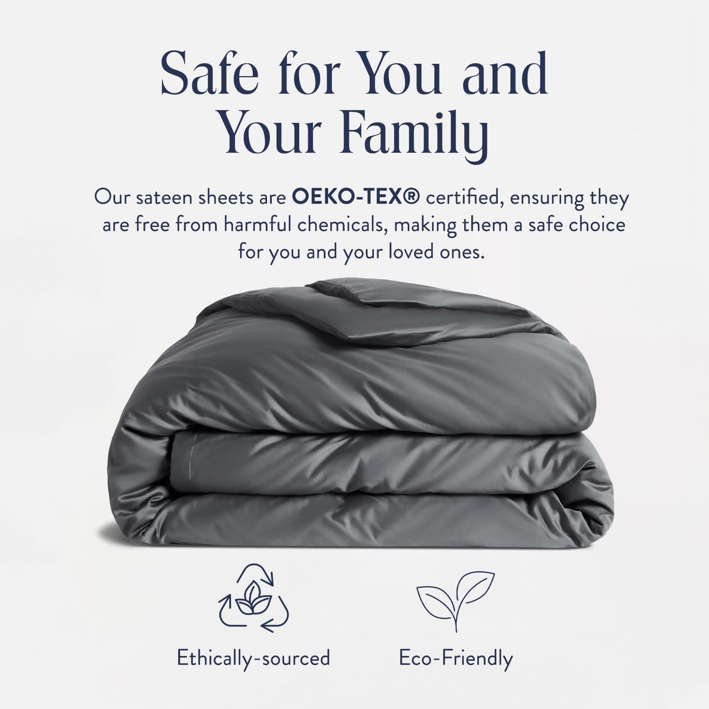 Brooklinen Luxury Sateen Duvet Cover - 100% Cotton, Twin/Twin XL Size in Slate Grey with Extra-Long Corner Ties and Button Closure - Best Twin/Twin XL Duvet Covers
