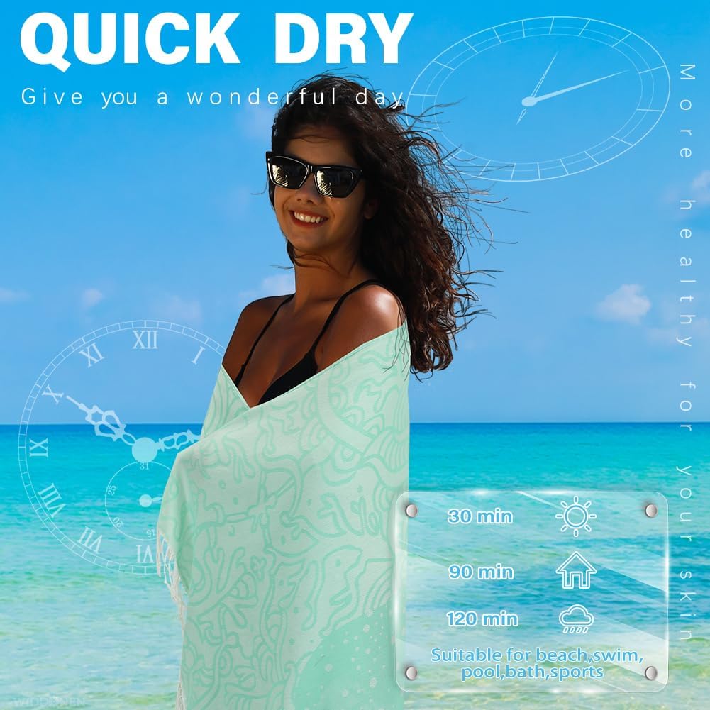 Thin Turkish Beach Towel Lightweight Quick Dry Absorbent Cotton Bathroom Bath Pool Swim Towels Extra Large Oversized Sand Free Beach Accessories Essentials Cloud Gifts for Adult