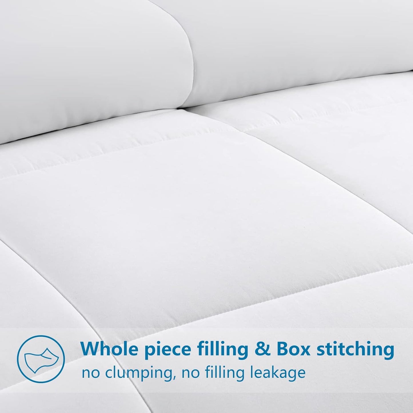 EASELAND Twin XL Down Alternative Comforter - Quilted Duvet Insert for All Seasons, Soft Lightweight with Corner Tabs, Summer Winter Warm Bedding, White 68×92 Inches