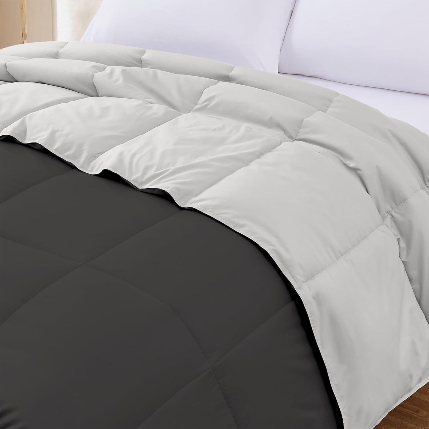 Modern Threads Down Alternative Reversible Comforter Dark Gray/Gray Queen