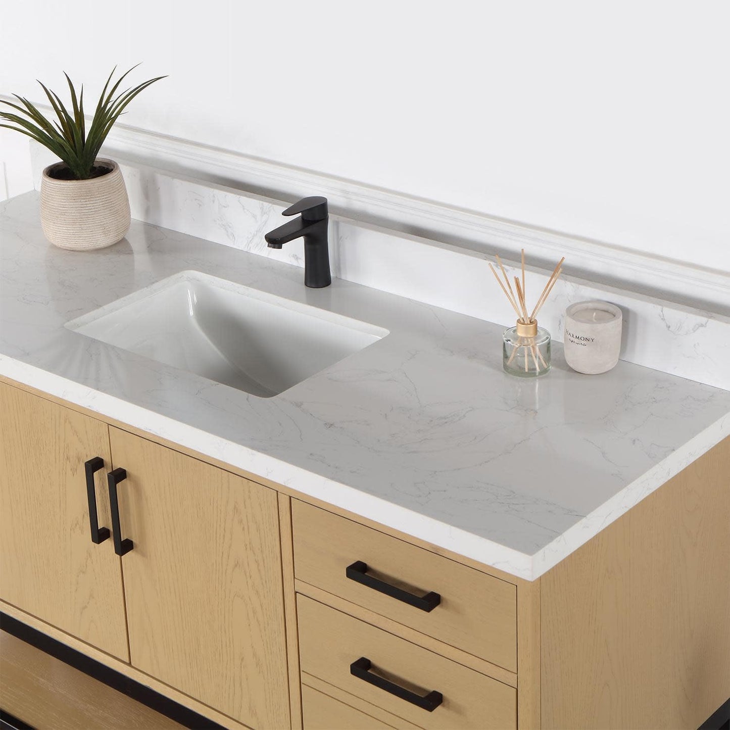Wildy 60" Single Bathroom Vanity Set in Black Oak Without Mirror