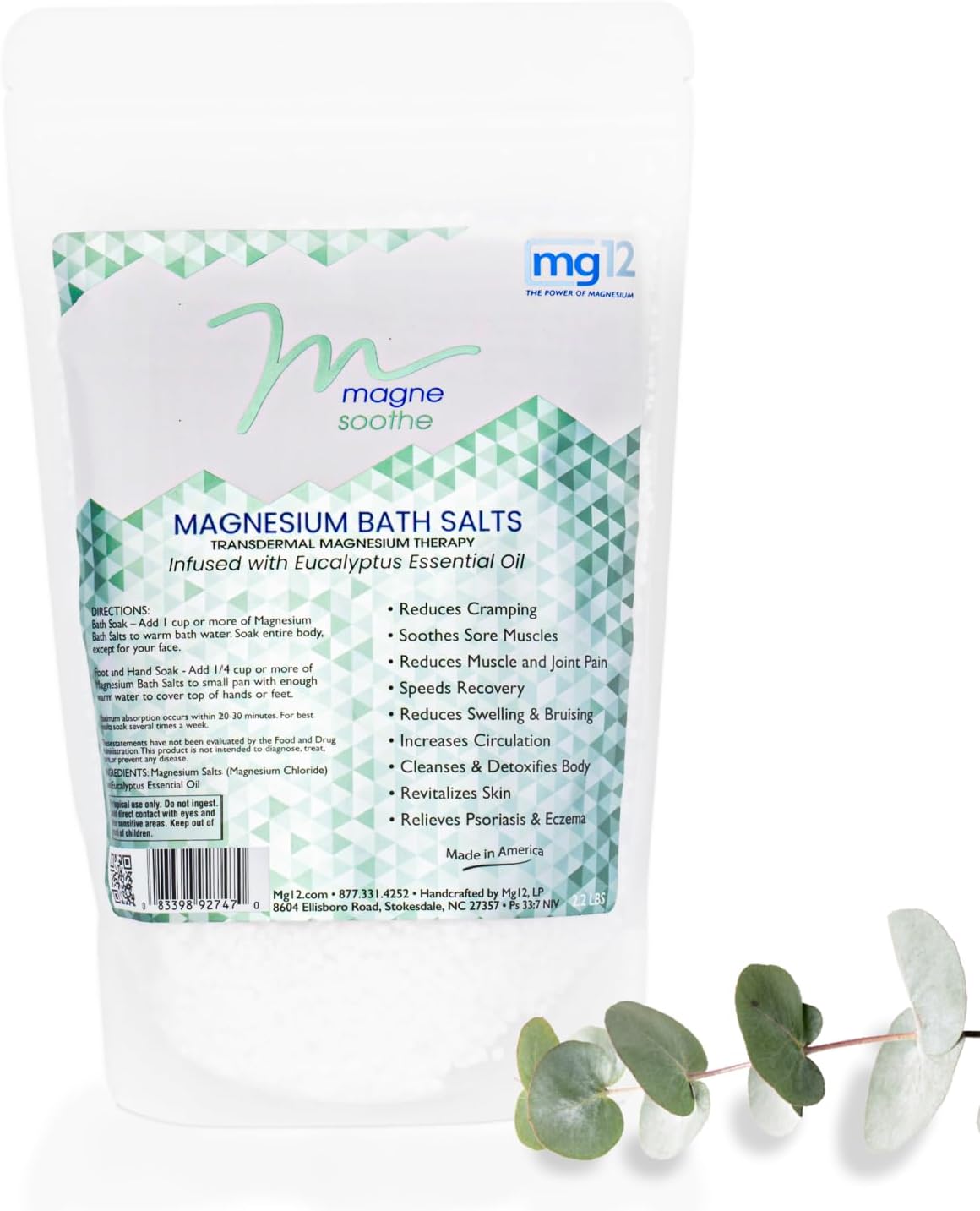 2.2lb MagneSoothe Eucalyptus Magnesium Bath Salt