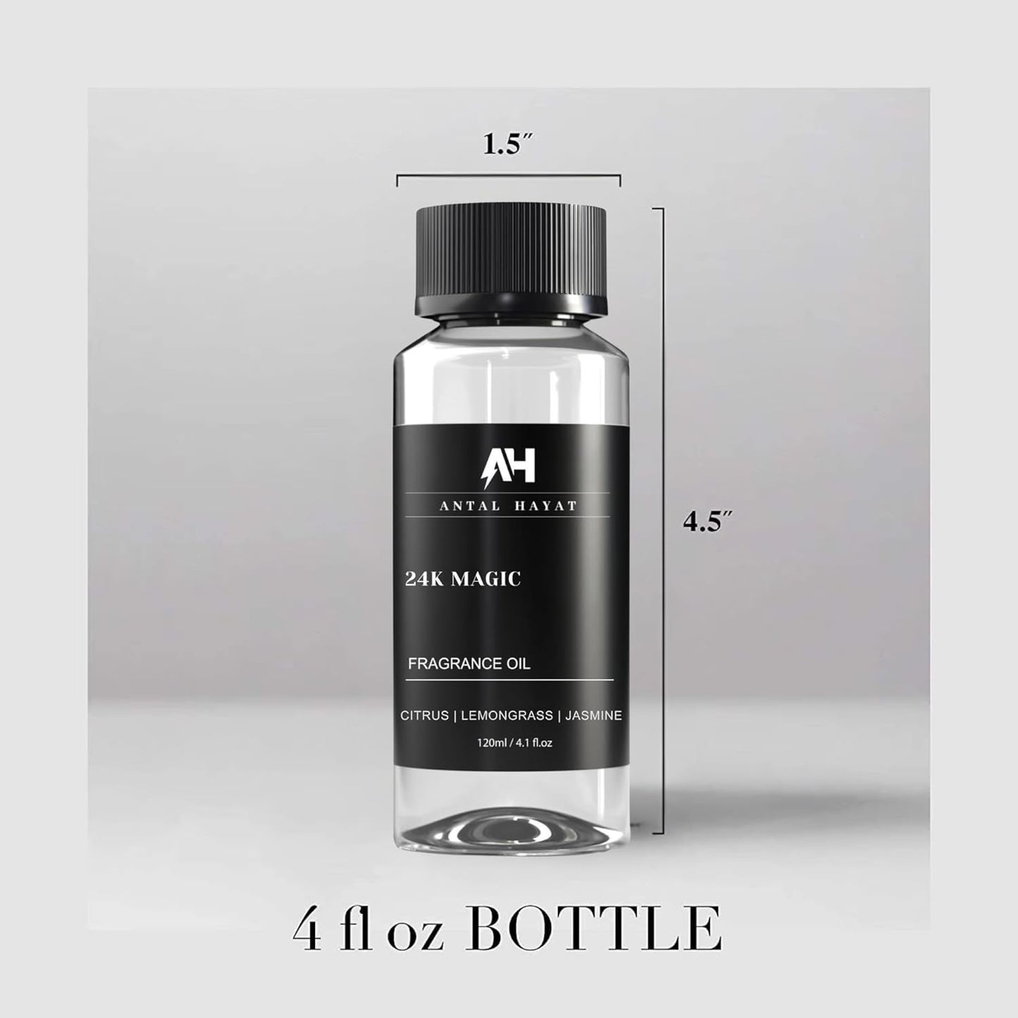 24K Magic Diffuser Oil 120mL – Hotel Scented Essential Oil for Diffuser – Inspired by W Hotels – Luxury Aromatherapy Oil Blend – Bergamot, Jasmine, Lemongrass, Musk