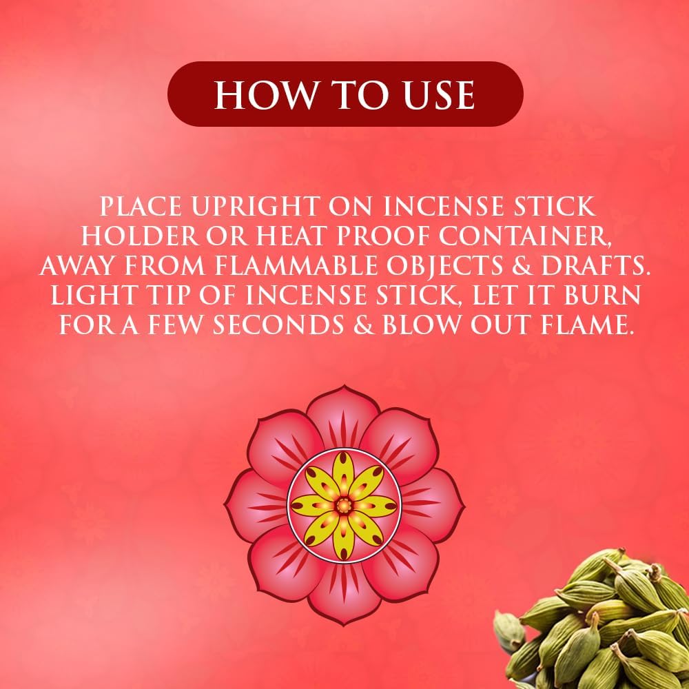 SPA CEYLON Cardamom Rose Aromaveda Incense Sticks | Luxurious Aromatherapy Scented Sticks | Home Fragrance | 30 Sticks