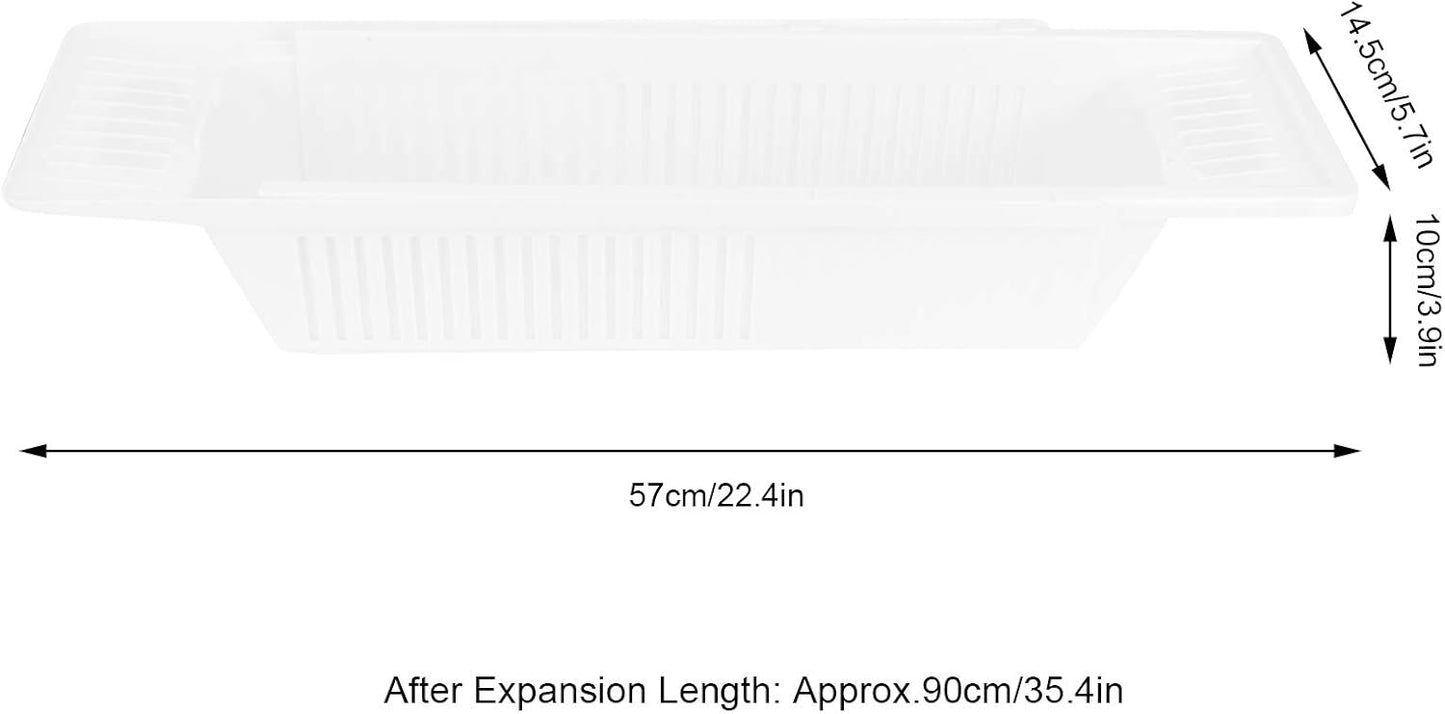 Expandable Bath Tray, Bath Shelf Tray Bathtub Bathroom Organizer Storage Tub Shelf Bathroom Accessories for Candle Towel Book Phone ﻿