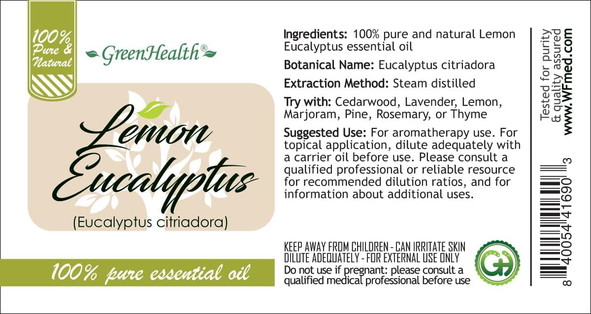 GreenHealth Lemon Eucalyptus Essential Oil - 16 fl oz - Aluminum Bottle