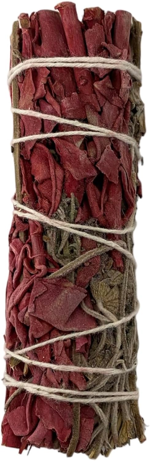 NESSASTORES - White Sage Dragon's Blood & Lavender 4 inch smudge stick bundles for cleansing and meditation. #JC-078 (16 pcs)