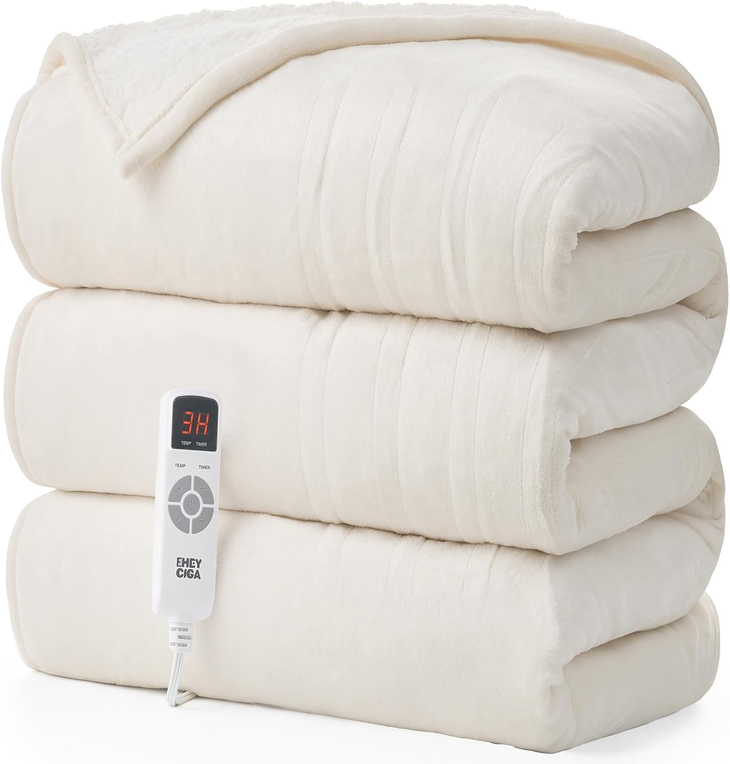 EHEYCIGA Heated Blanket Electric Blanket Full Size - Heating Blanket with 9 Heating Levels & 10 Hours Auto Off, Soft Cozy Sherpa Washable Blanket with Fast Heating, 72 x 84 Inches