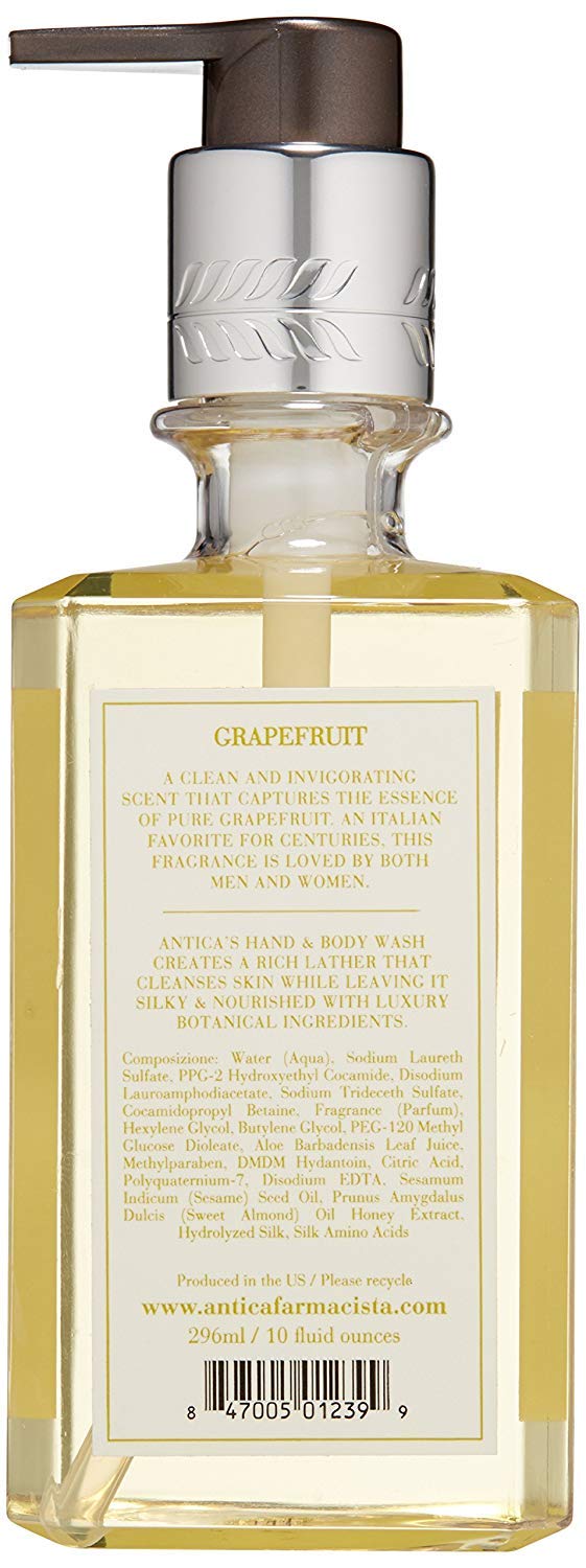 Antica Farmacista Hand & Body Wash - Luxury Nourishing Body Wash - Hydrating Hand Cleansing Wash - Bath & Body Gift - Grapefruit, 10 fl oz