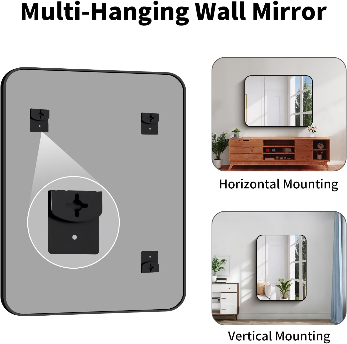 Koonmi Black Framed Bathroom Mirror - 36x48 Inch Shatterproof Tempered Glass Vanity Mirror for Bathroom Sink, Wall Mounted with Matte Aluminum Alloy Frame, No Distortion, Modern Decor