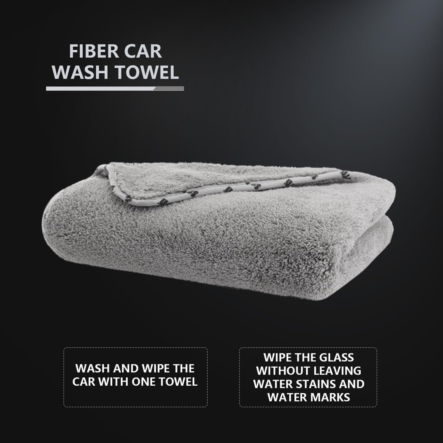 SPTA Drying Towel, Car Wash Drying Towel for Car wahing, Highly Absorbent, 1Pack Large Microfiber Towel Without Scratches or Water Spots, 26.4 x 38.2 inch, Grey-MT035