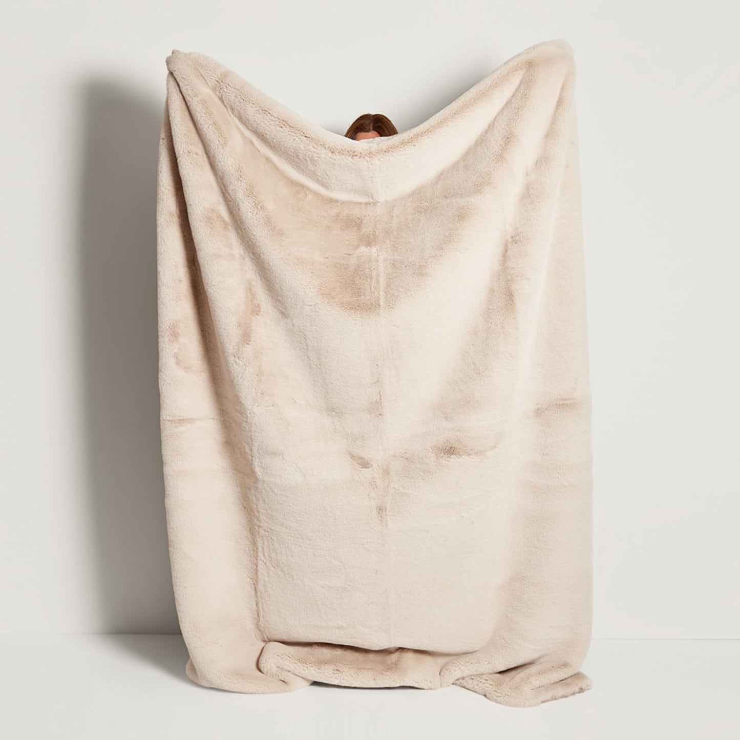 UnHide Marshmallow - Faux Fur Blanket - Heavy Weight, Extra Soft Blanket - Made from Recycled Materials - Machine Washable - Small (50" x 60") - Beige Bear