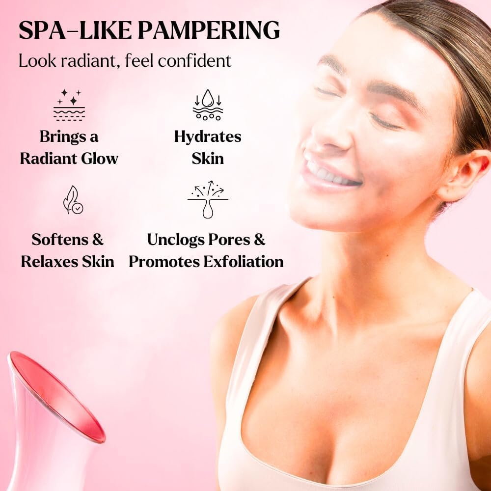 Facial Steamer Spa Gifts with Complimentary 17 Skin Care Tools | Face Steamer for Facial Deep Cleaning | Towel Warmer & Humidifier Mode| Self Care Gifts for Women, Spa Gifts, Christmas Gifts for Women
