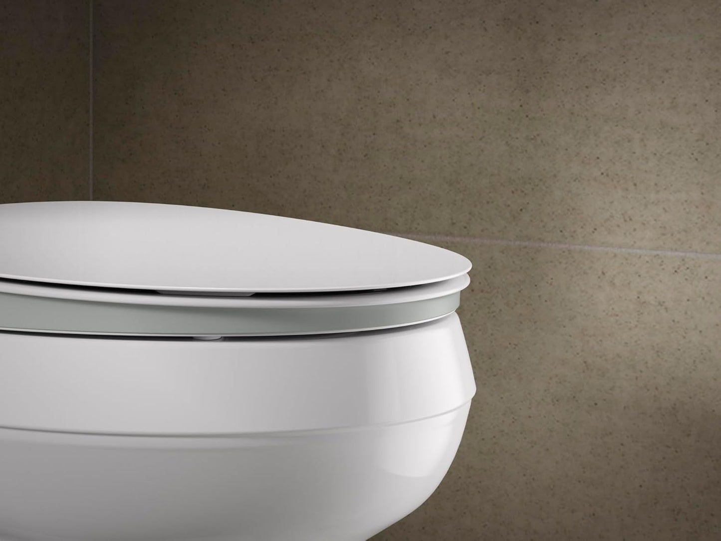 KOHLER 57777-WCF-0 Cymbal ReadyLatch Quiet-Close Soft Close Toilet Seat Elongated, Flexible CoreFlex Material, Wider Toilet Seat Surface, Home Essentials, White