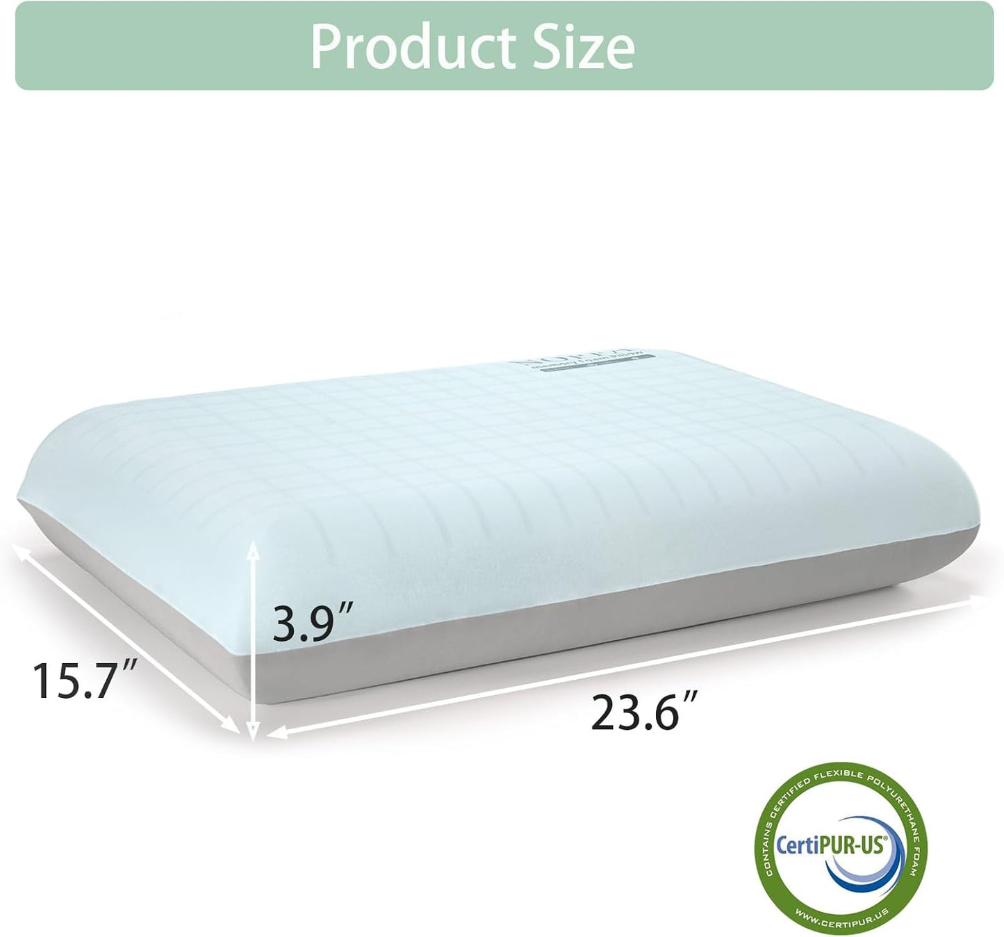 Cooling Memory Foam Pillow 2 Pack, Bed Pillows, Medium Soft Feel Neck Pillow for Sleeping, Memory Foam Pillows for Sleeping Side, Back & Stomach Sleepers, Breathable & Removable Cover