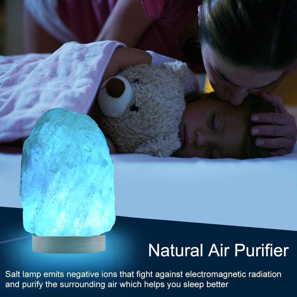 FANHAO Himalayan Salt Lamp 16 Colors, Natural Salt Rock Lamp Hand Carved Night Lights, USB Salt Crystal Lamp Remote Control for Meditation, Gifts & Home Décor