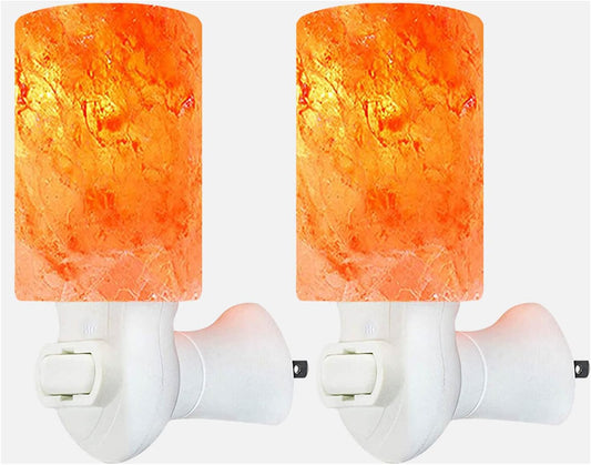 Himalayan Rock Salt Night Light Cylinder Shape 2Pack