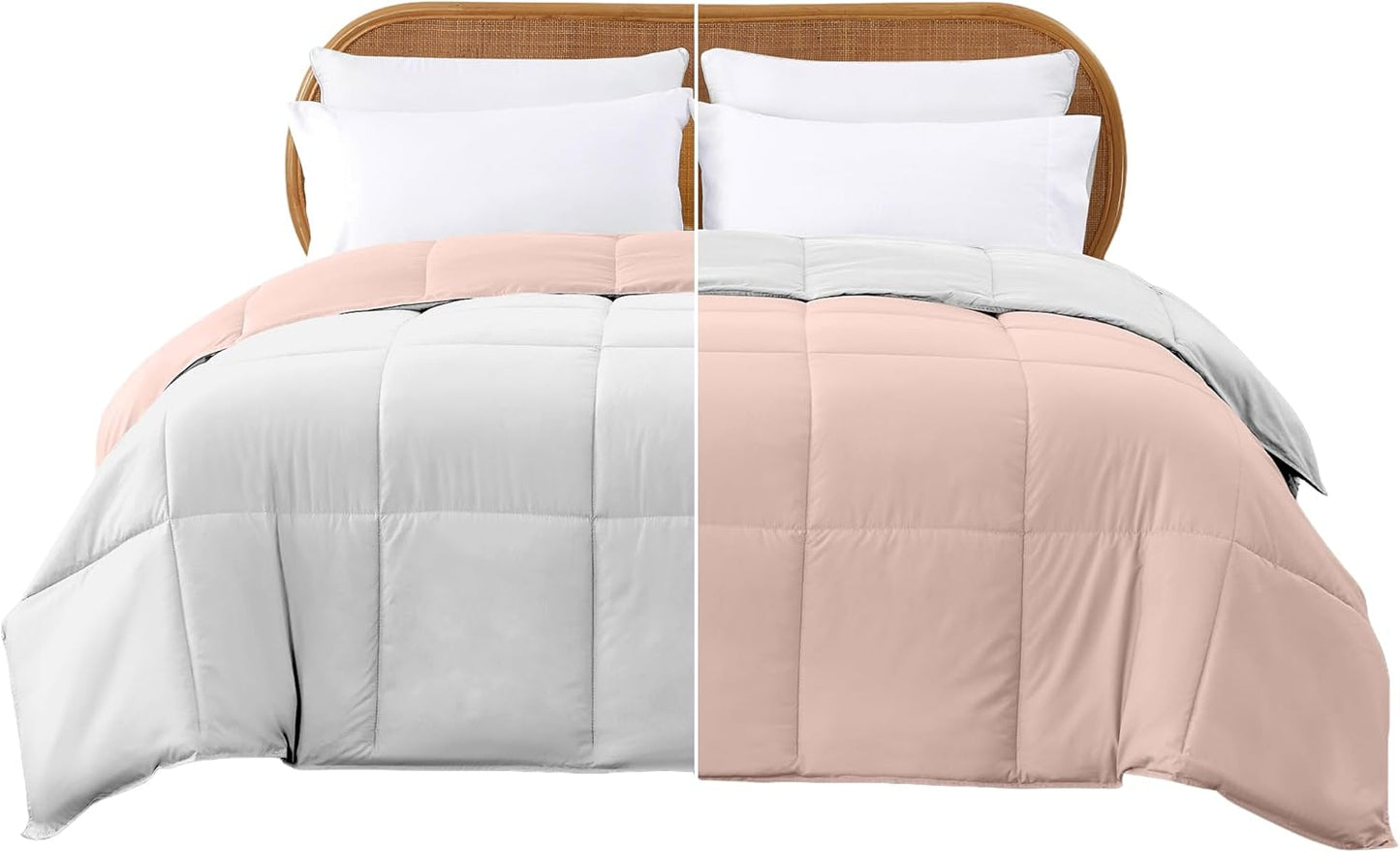 Modern Threads Down Alternative Reversible Comforter Blush/White Twin