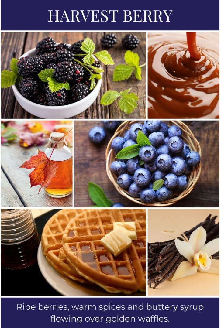 ECO CANDLE CO. Room & Linen Spray, Harvest Berry, 8 oz. - Scents of Berries, Spices & Buttery Syrup flowing over golden waffles. - Recycled Aluminum Bottle, No Propellents, Pump Top, All Natural