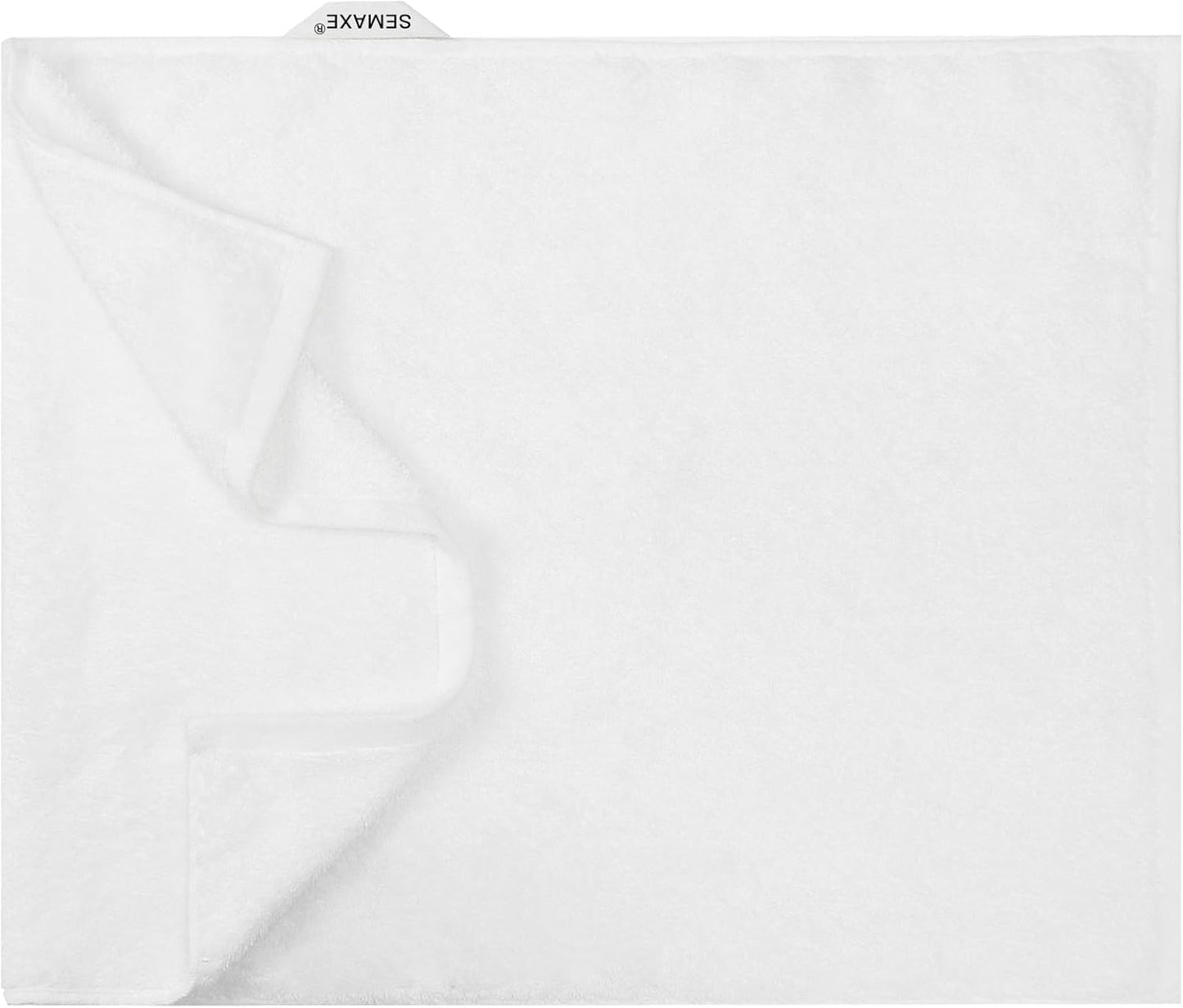SEMAXE Hand Towel for Bathroom, 100% Combed Cotton Towel with Hanging Loop, Hotel Quality Absorbent Towel, Solid Colored Simple Style, 1 Pc White Hand Towel, 550 GSM, 27" L x 16" W