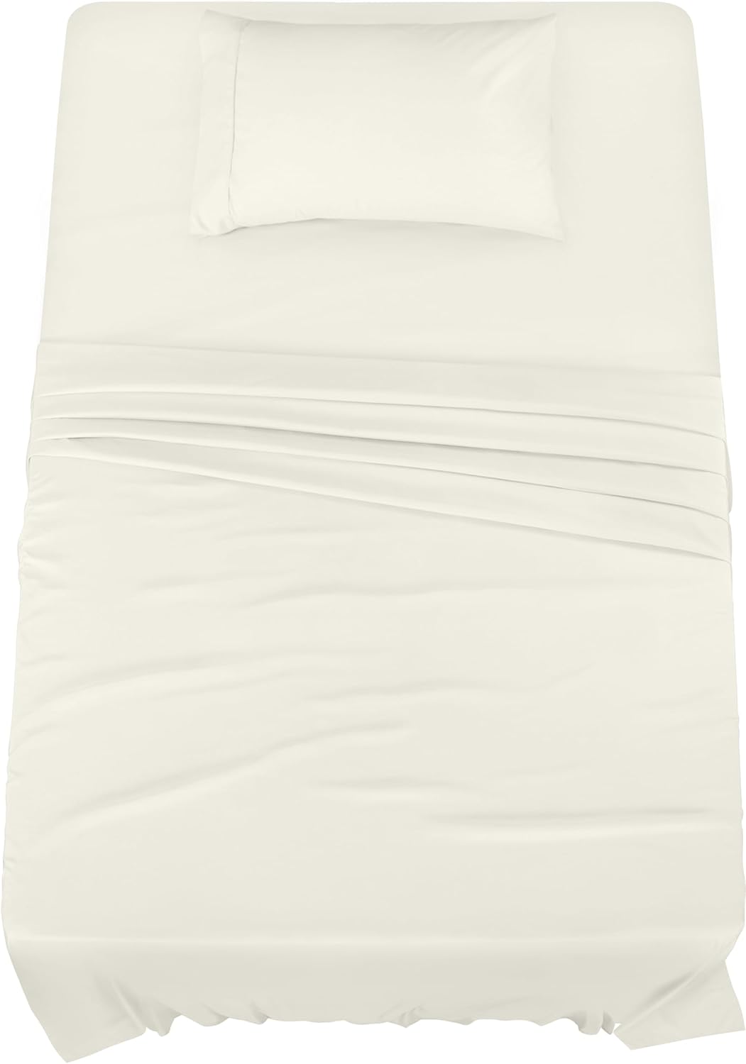 Utopia Bedding Twin Sheet Set – 3 Piece Bed Sheets for Twin Size Bed, Soft and Breathable Microfiber, Includes 1 Fitted Sheet, 1 Flat Sheet and 1 Pillowcase (Ivory)
