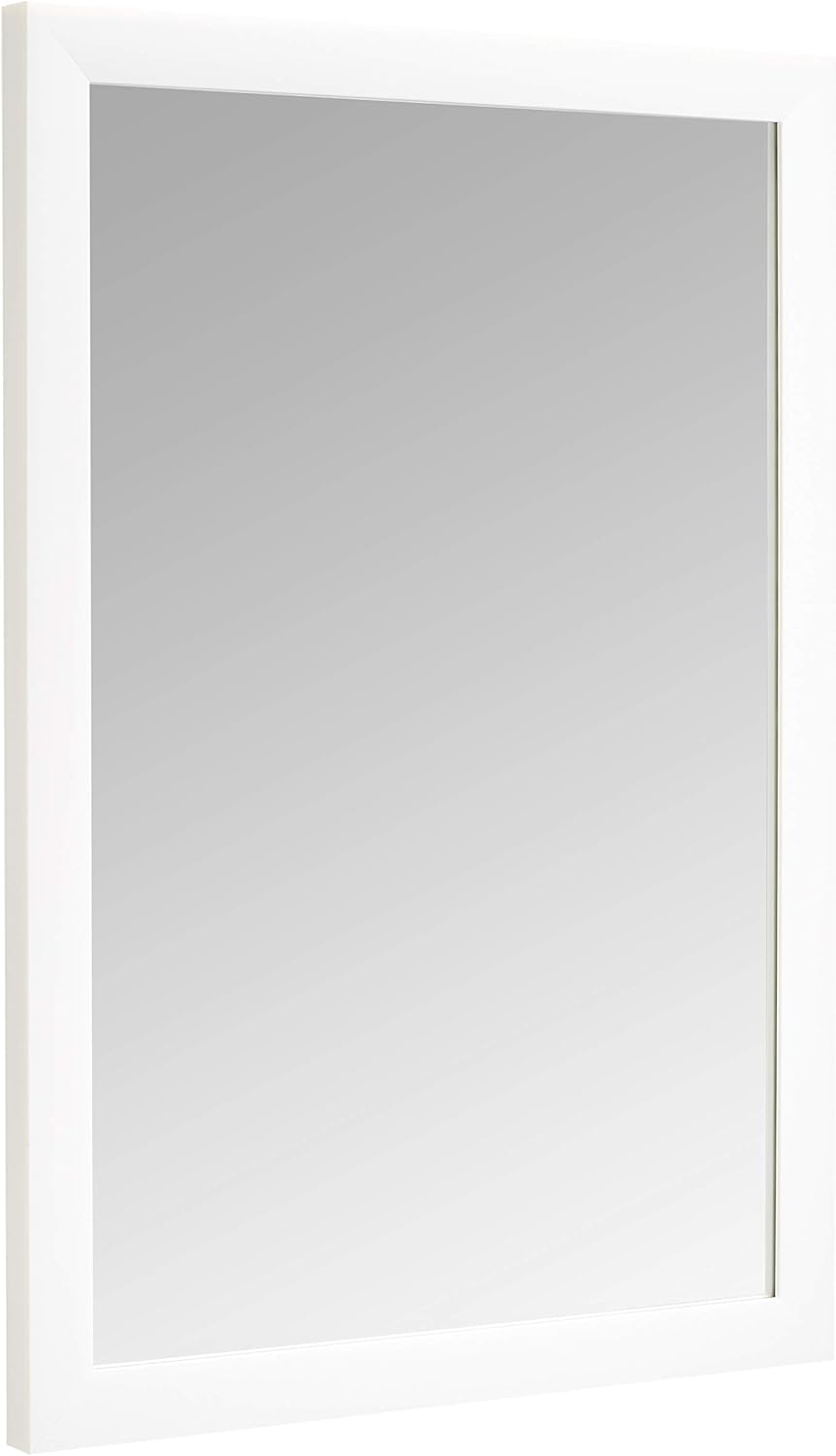 Amazon Basics Rectangular Wall Mount Mirror 20" x 28", Standard Trim, White