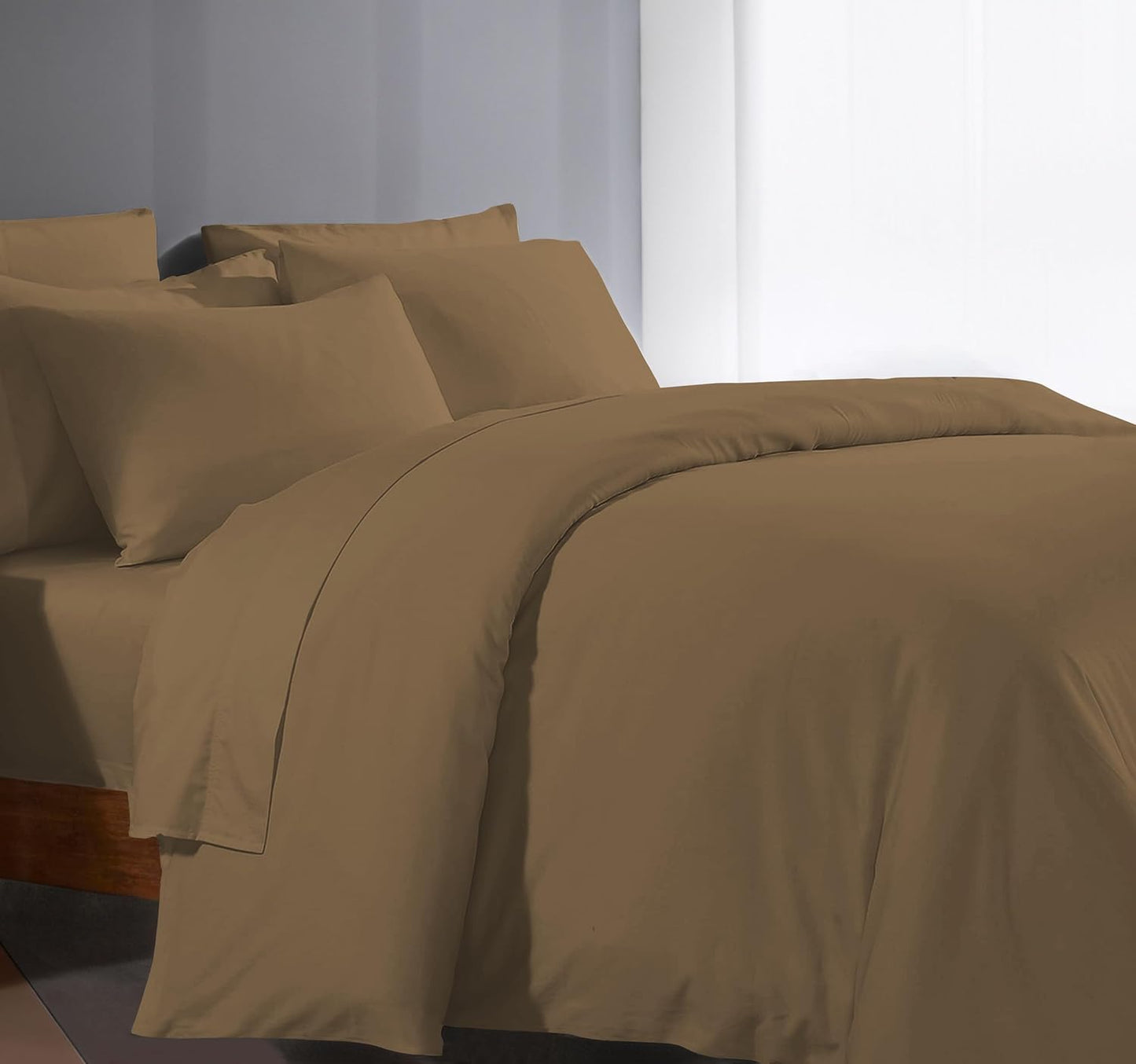 King Size Duvet Cover Egyptian Cotton 1000 Thread Count 100% Egyptian Cotton Long Staple Quilt Cover, Silky Soft, Breathable with Hidden Zipper Closure 1 Piece Duvet Cover (Taupe)